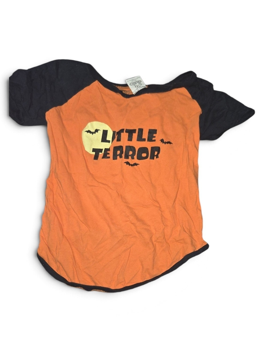 Dog Costume ToOrange and Black "Little Terror" Halloween Tee Dog Shirt